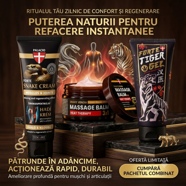 Pachet Hadi Balm Balsam Masaj Venin de Viperă și Gel Antireumatic Puterea Tigrului 175ml