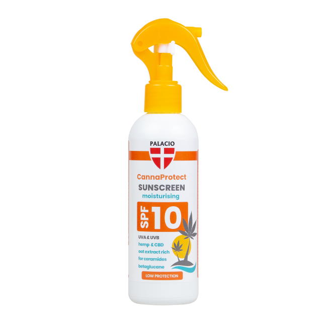 Crema de corp protectie solara - factor SPF 10- “CannaProtect”-200 ML - IMBOGATITA CU ULEI DE CANEPA SI EXTRACT DE OVAZ-