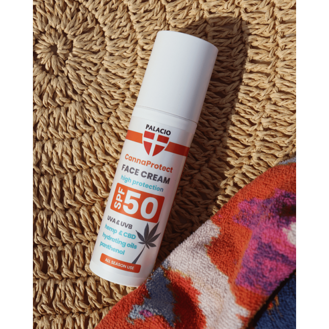 Crema de fata Cannaprotect- SPF 50 - pe baza de ulei canepa, canabidioil