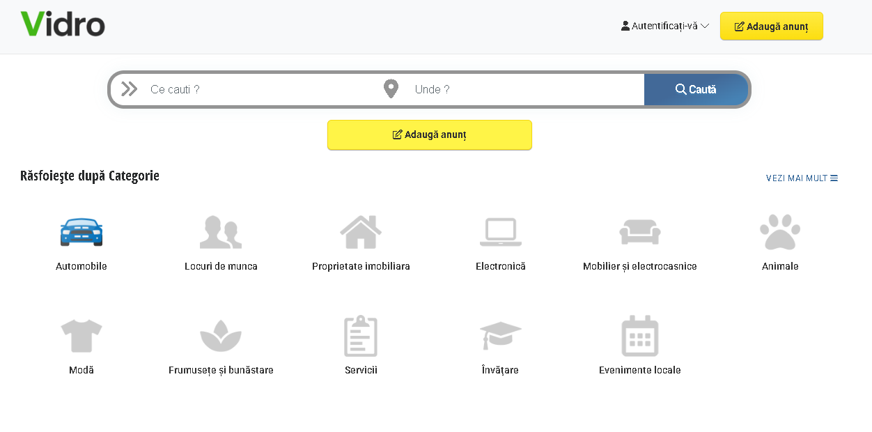 Homepage Vidro